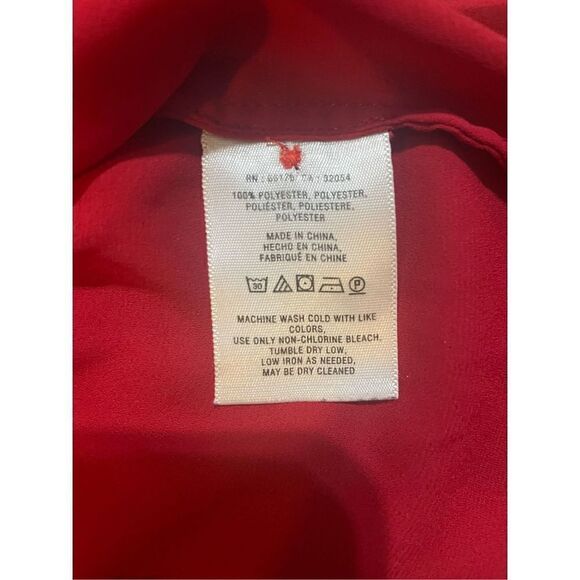 ANTHROPOLOGIE MAEVE Red Chevron Inlay Popover Top Blouse Sz. 4 - Picture 10 of 11